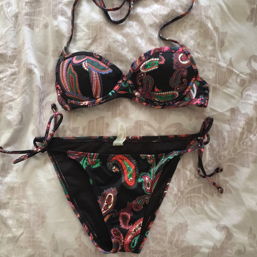 Victoria’s Secret Black Paisley Print Bikini